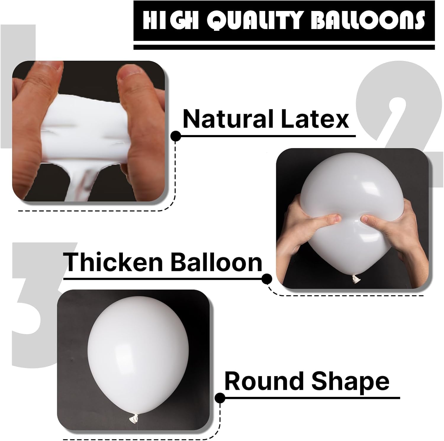 PartyWoo White Balloons - 101pcs 12 Inch Matte Latex for Weddings, Graduations, and Celebrations