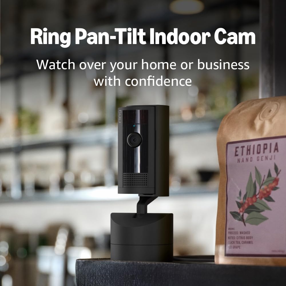 Ring Pan-Tilt Indoor Cam - 360° Pan Coverage, HD Video & Two-Way Talk | White