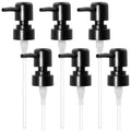 Philbinden 6Pcs Soap Dispenser Pump Head Replacement Set,Reusable Hand Soap Dispenser Top for Bathroom,Kithen Worktop Bottles, Standard Diameter 28/400 Neck Size (6, Black)