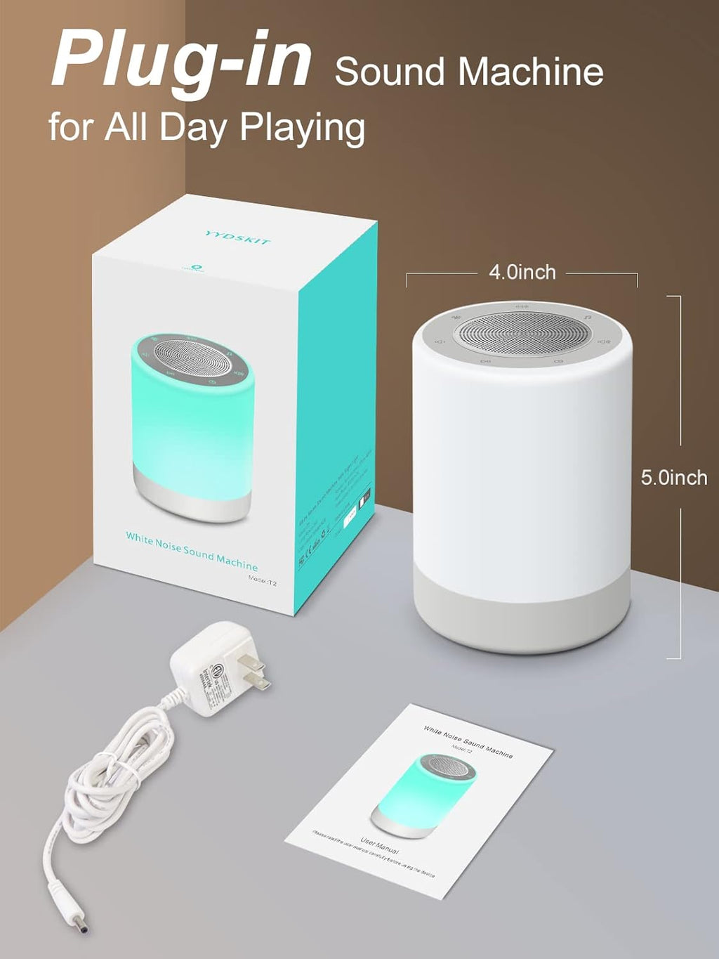 Sound Machine - White Noise Machine for Babies | 32 High Fidelity Sounds & Night Light Feature
