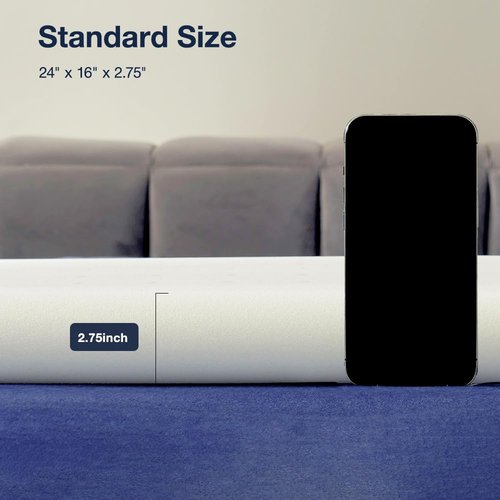 Huhu Sleep Thin Memory Foam Pillow for Stomach Sleepers - 2.75 Inch Low Profile Flat Pillows for Sleeping, Slim Odorless Foam Pillow and Case with 37% Rayon derived from Bamboo, Standard Size