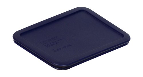Pyrex 7210-PC 3-Cup Blue Food Storage Replacement Lid (3-Pack) - Made in USA