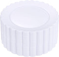SUT 72-Pack 10.25 Inch White Heavy Duty Plastic Dinner Plates, Disposable Plates, Scallop Plates for Parties, Events, and Occasions