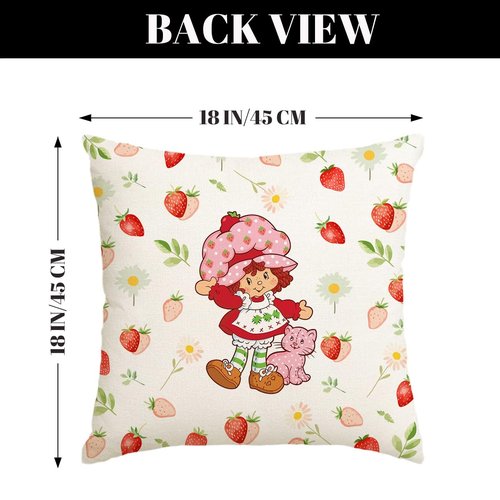Cute Strawberry Pillow Covers Kawaii Accessories Strawberry Pillow Case Throw Pillow Covers Decorative Pillowcase Cushion Cover with Car Couch Sofa Chair Bed Living Room 18x18 Inch