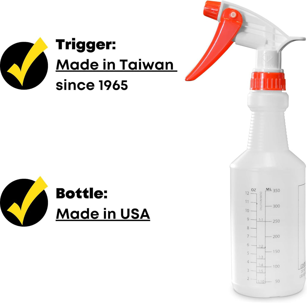 Skiennix 16 oz Spray Bottles - Commercial-Grade with Dilution Ratios | Ideal for Cleaning & Essential Oils (4-Pack)