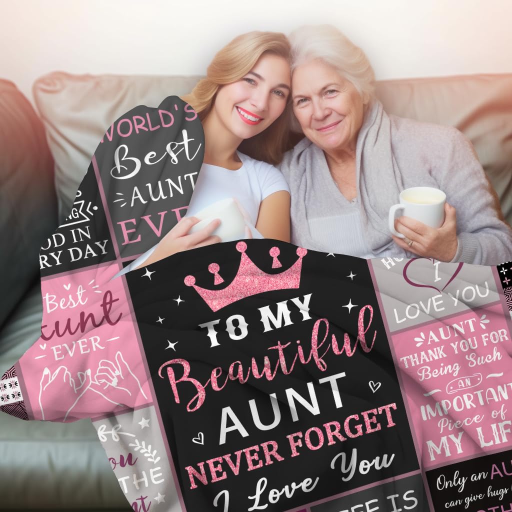 Inmedioor Aunt Blanket Gifts for Aunts from Niece Nephew,to My Aunt Throw Blankets Best Aunts Ever Birthday Gifts Ideas for Aunties 50"X40"