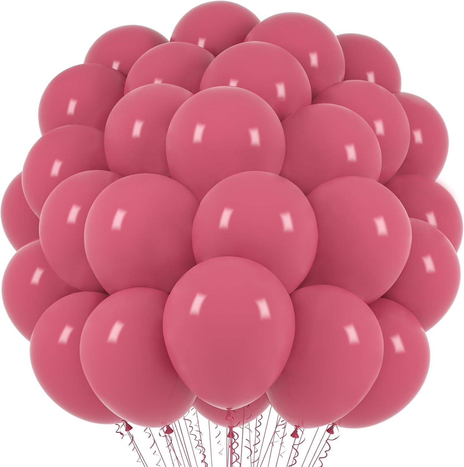 Voircoloria Retro Hot Pink Balloons - 66 Pack of 12-Inch Latex Party Balloons for Celebrations