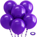 Bezente Dark Purple Latex Balloons - 30 Pack Large Thick Round Balloons for Graduation & Party Decor