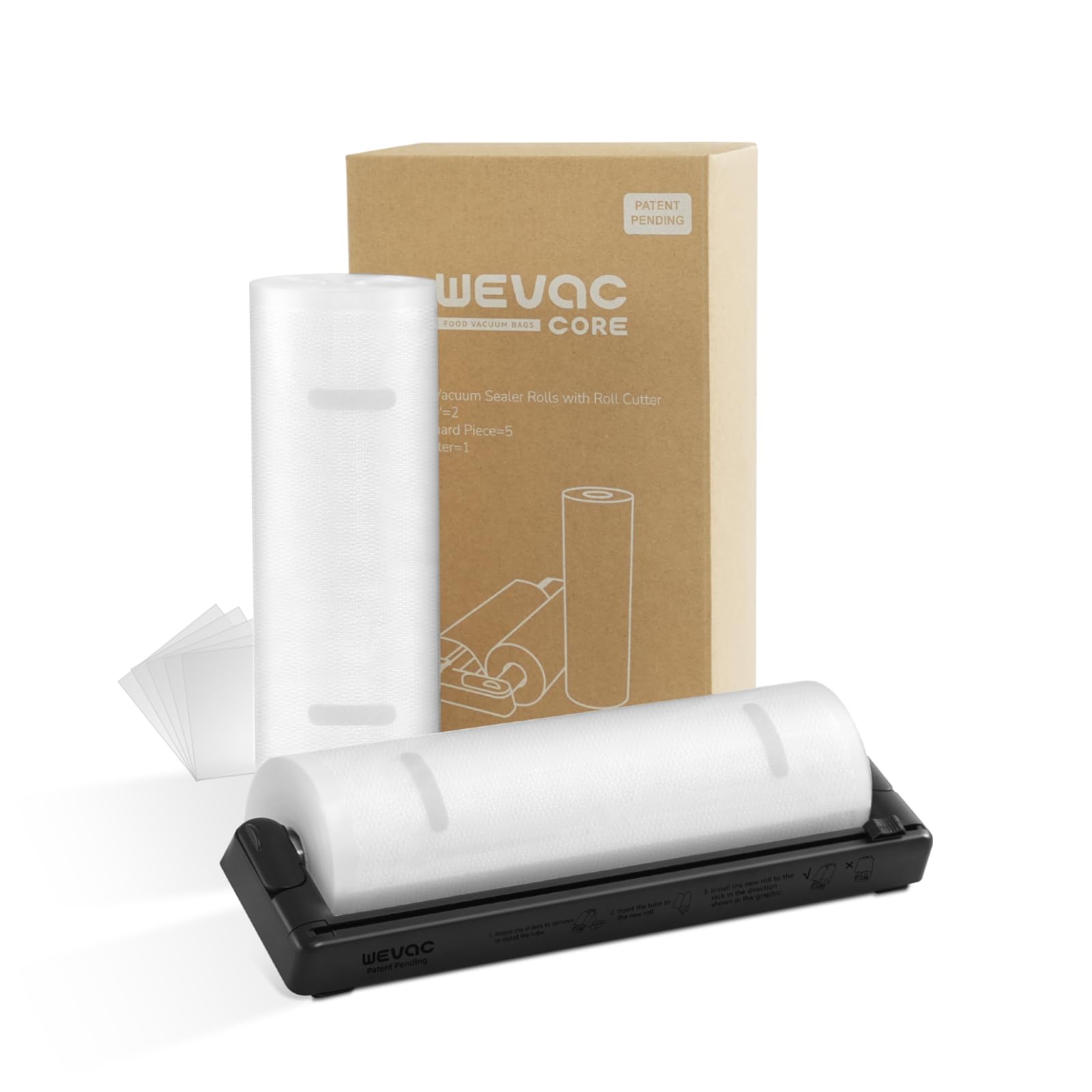 Wevac Vacuum Sealer Bags Rolls with Dispenser, 11"x50' (2 Pack) – Heavy Duty, Leakproof Food Storage for Sous Vide, Meal Prep & Freezer – Compatible with Food Saver