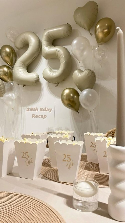 Happy 27 Balloon - Large Foil Number Decoration for Birthdays & Celebrations | Cream Color