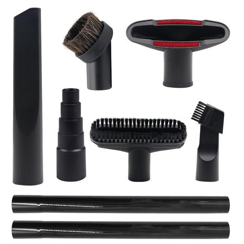 Vacuum Attachments for Shop Vac Accessories 1 1/4 inch Cleaning Accessories Kit with Universal Vacuum Hose Adapter Vacuum Extension Wand Horse Hair Brush Flexible Crevice Tool(8 PCS)