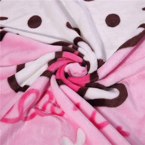 Kitty Silk Flannel Fleece Throw Blanket, Soft Plush, 40 x 60 Inch, All Seasons Blanket for Couch, Sofa, Bed, Camping, Travel (Pink-1)