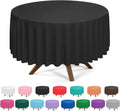 Regine Switzerland Disposable Round Tablecloth - 84 Inch Black Plastic Cover for Parties | 3 Pack