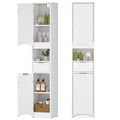 Hzuaneri Tall Bathroom Cabinet, Tall Storage Cabinet with 2 Doors & 1 Drawer, Cabinets with Adjustable Shelves & Wave Doors, Silm Bathroom Cabinets for Living Room, Entryway, Kitchen, White SC33703X