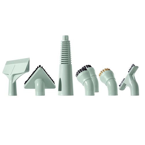 Newbealer 7 Pieces Replacement Accessories for All-in-1 Steam Mop & Detachable Handheld Cleaner NB602N - Triangle, Brass, Gap, Nylon Brushes, Steam Jet Nozzle and Squeegee, Mop Parts Brush Heads 7pcs
