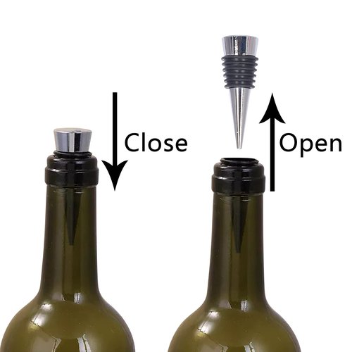 50 Pcs Stainless Steel Wine and Beverage Bottle Stoppers Ball Designed Wine Bottle Corks Tapered Storage Crafts Art DIY