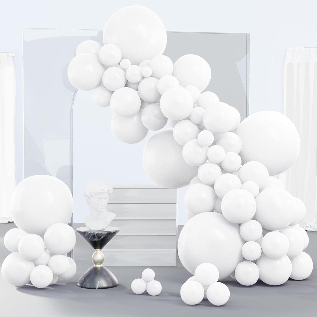 PartyWoo Classic Arch Kit - 280 Pcs White & Red Balloons in 18/12/10/5 Inch Sizes