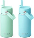 Fimibuke Kids Insulated Water Bottle - 14oz BPA-Free Double Wall Tumbler | Leak-Proof Stainless Steel (2 Pack, Underwater World)