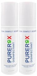 PUREROX disinfectant (3.4oz, 2pk) TSA Approved travel size. Eliminate 99.9999% viruses Norovirus, MRSA, Fungus, Bacteria. Hospital Grade. Safe for Use Anywhere. No residue. Suitable for All Surfaces.