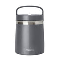 Tovolo Insulated Food Container 2 Quart Food Traveler Thermos for Hot Food and Cold Food Stainless Steel Double Wall Vacuum Insulated Spill Proof Airtight Lid Dishwasher Safe BPA Free Charcoal Gray