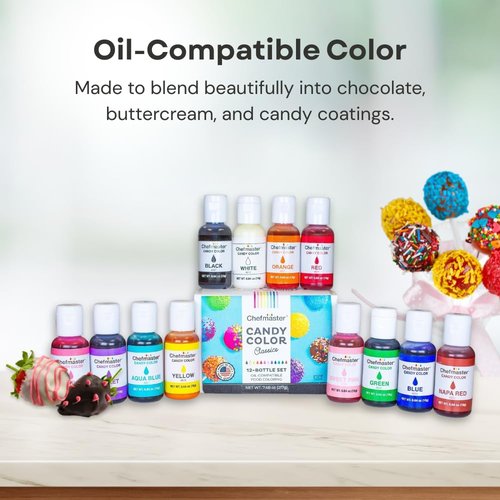 Chefmaster Black Candy Color - True-Tone Oil-Based Professional Dye for Chocolate, Strawberries & Cake Pops | 2 oz