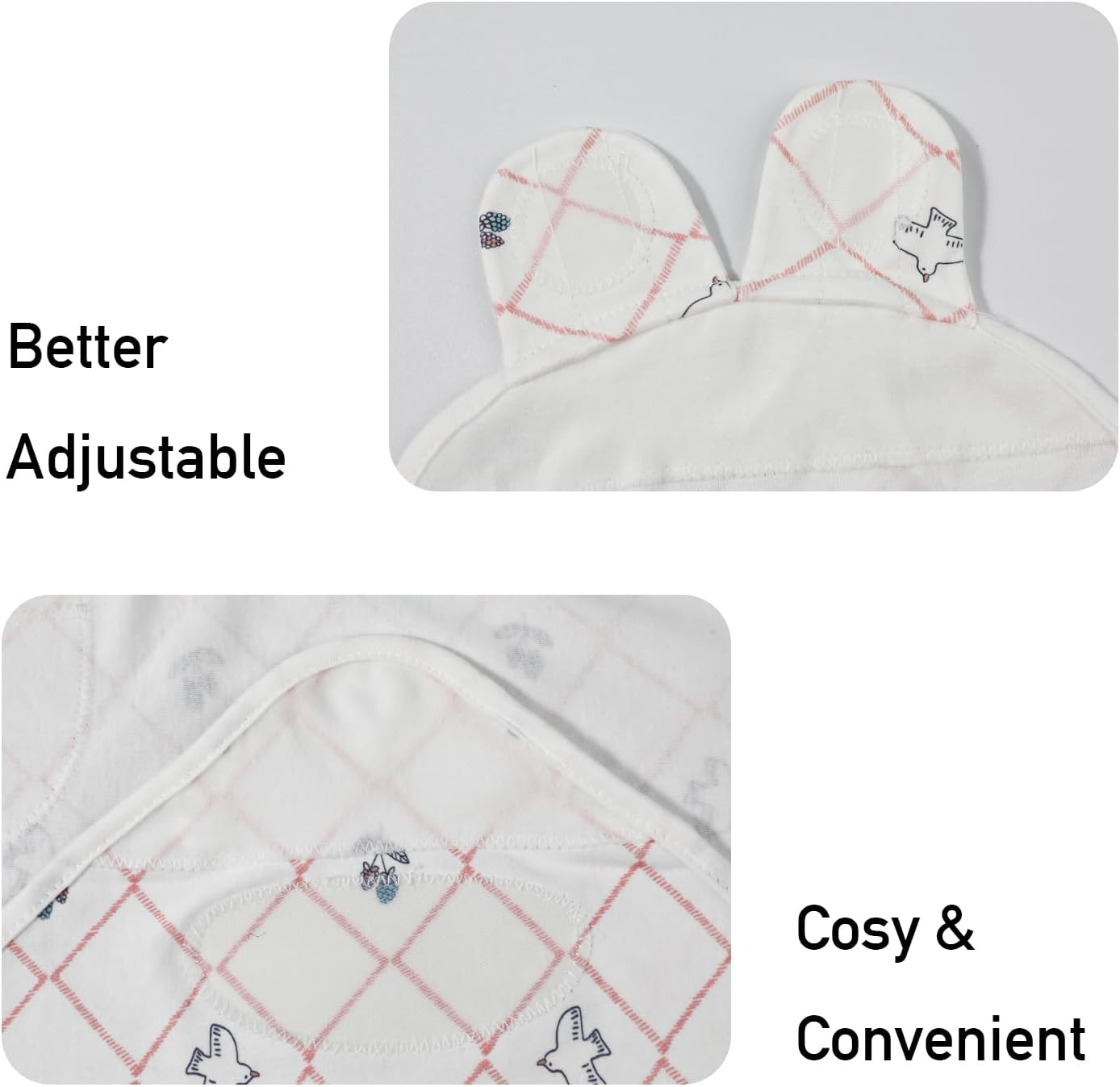 Skiennix Baby Swaddle Sleep Sacks - 3-Pack Organic Cotton Wraps with Adjustable Wings | Soft & Breathable for 0-3 Months