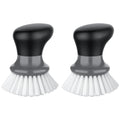 MR.SIGA Dish Scrub Brush, Palm Brush Dish Scrubber with Ergonomic Grip, Kitchen Brushes for Dishes, Gray, Pack of 2