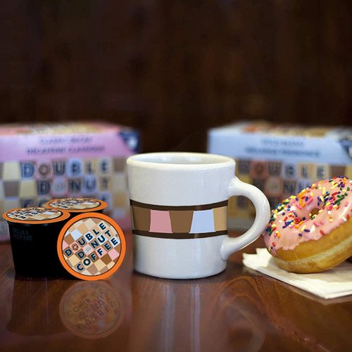 Double Donut Coffee Dark Roast Coffee Pods, Extra Bold Blend Coffee, Single Serve Coffee For Keurig K Cups Machines, Dark Roast Coffee in Recyclable Pods, 80 Count