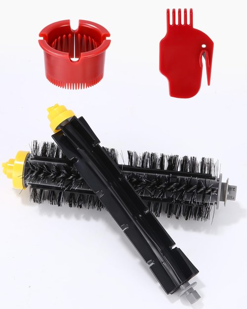 Yakerooter Replacement Parts Brush for IRobot Roomba 600 Series 694 692 690 680 675 665 660 655 650 640 630 625 621 620 615 614 610 606 605 & 700 Series 790 780 770 760(4 Sets Bristle & Beater Brush)