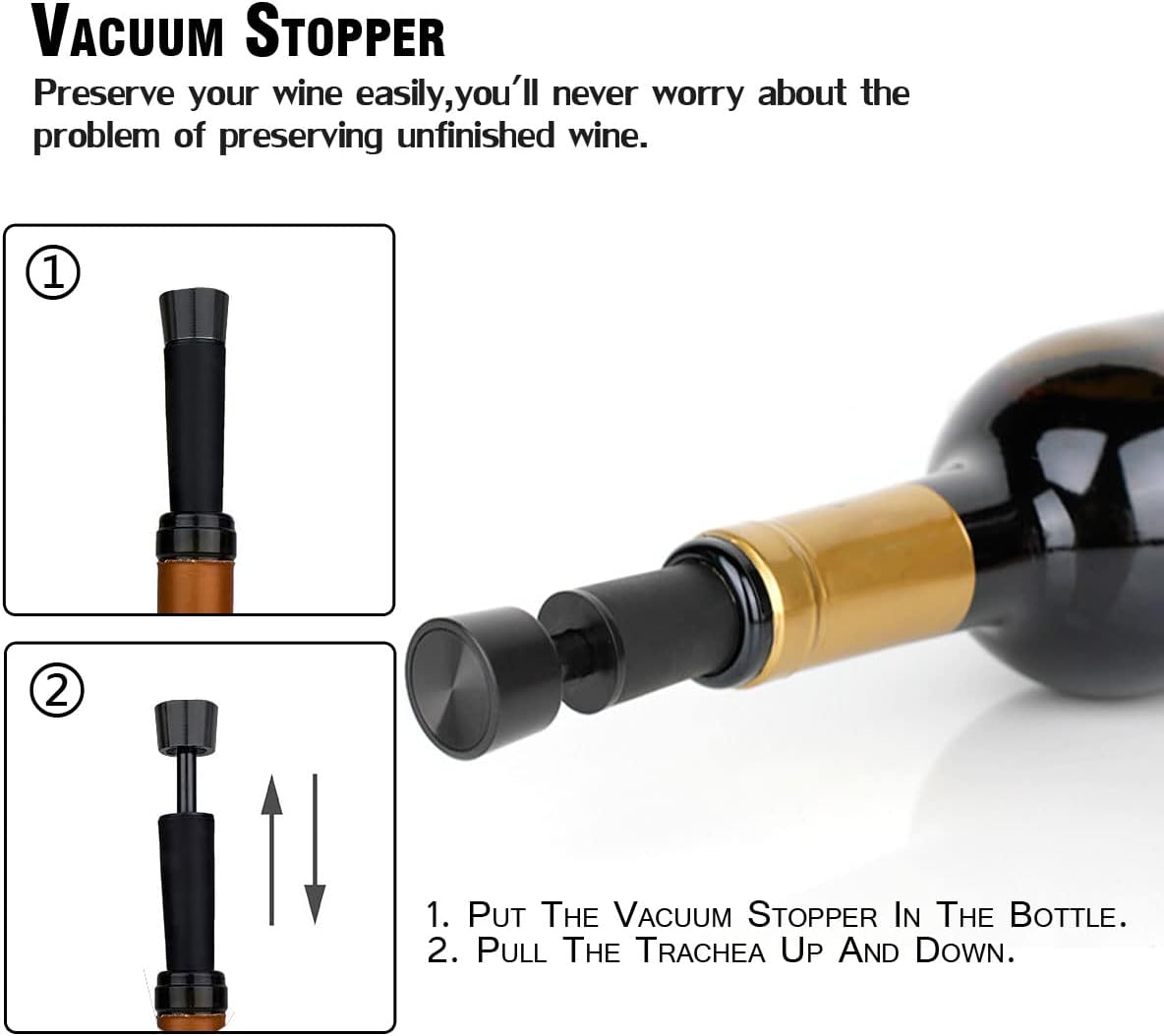 Wine Bottle Opener Set(4PCS),Travel Portable Pocket Air Pressure Pump Cork Remover with Aerator, Foil Cutter, and Vacuum Stopper, 7S Quick Bottle Opening, for Home, Restaurant, Party,Wine Lovers