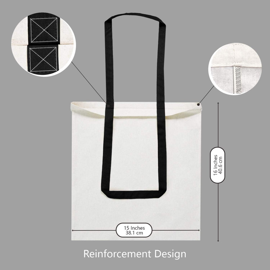 TOPDesign Cotton Tote Bags - 5-Pack Lightweight Reusable Grocery Bags for DIY & Promotions