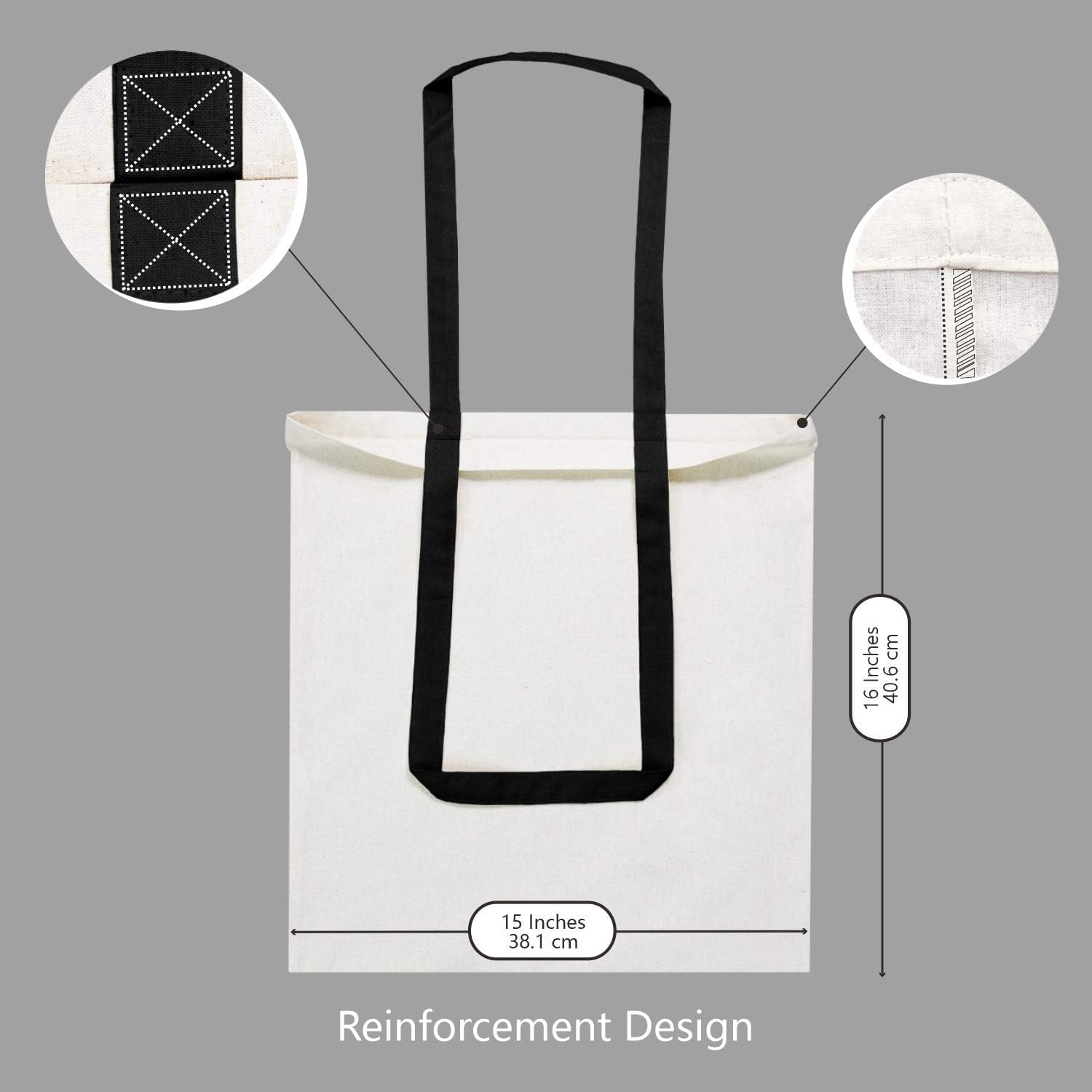 TOPDesign Cotton Tote Bags - 5-Pack Lightweight Reusable Grocery Bags for DIY & Promotions