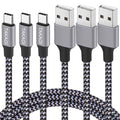 TAKAGI USB to USB C Cable - Fast Charging Nylon Braided Data Sync Cord (3-Pack, 6ft) for iPhone & Galaxy