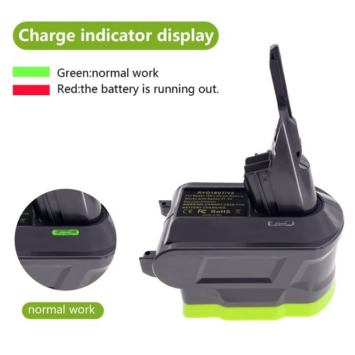 UNIKI 2-in-1 Adapter for Ryobi 18V Lithium Battery Work for Dyson V7 V8 Motorhead Pro,V7 V8 Trigger,V7 V8HEPA,V7 V8 Fluffy,V7 V8Mattress,V7 V8 Absolute,V7 V8 Car+Boat Vacuum Cleaners