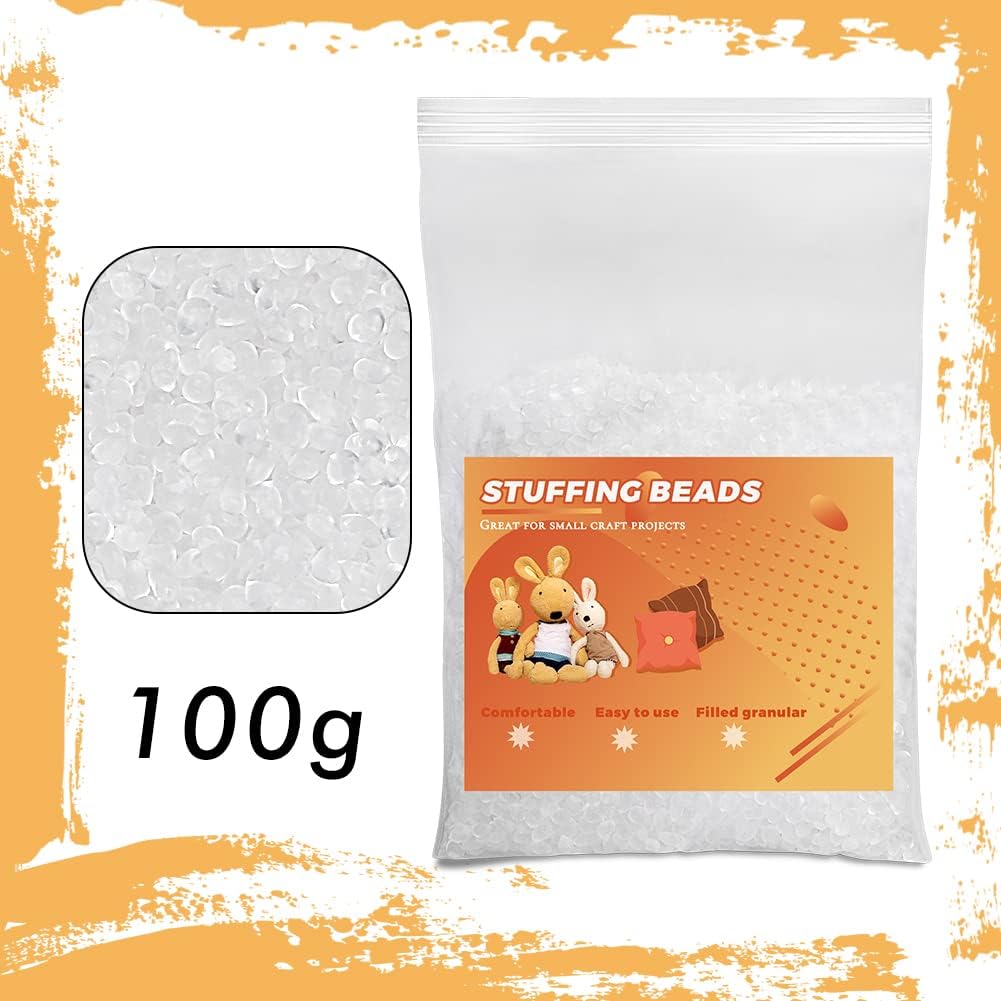 Stuffing Beads - 3.5oz Weighted Pellets for Stuffed Animals & Crafts | Heavy Rubber Filler - 100g