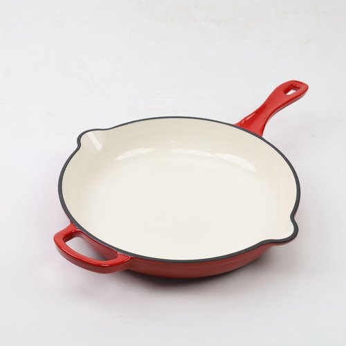 Maldira Enameled Cast Iron Skillet, Non Stick Fry Pan, Induction Compatible (Peacock Blue, 10 inch)