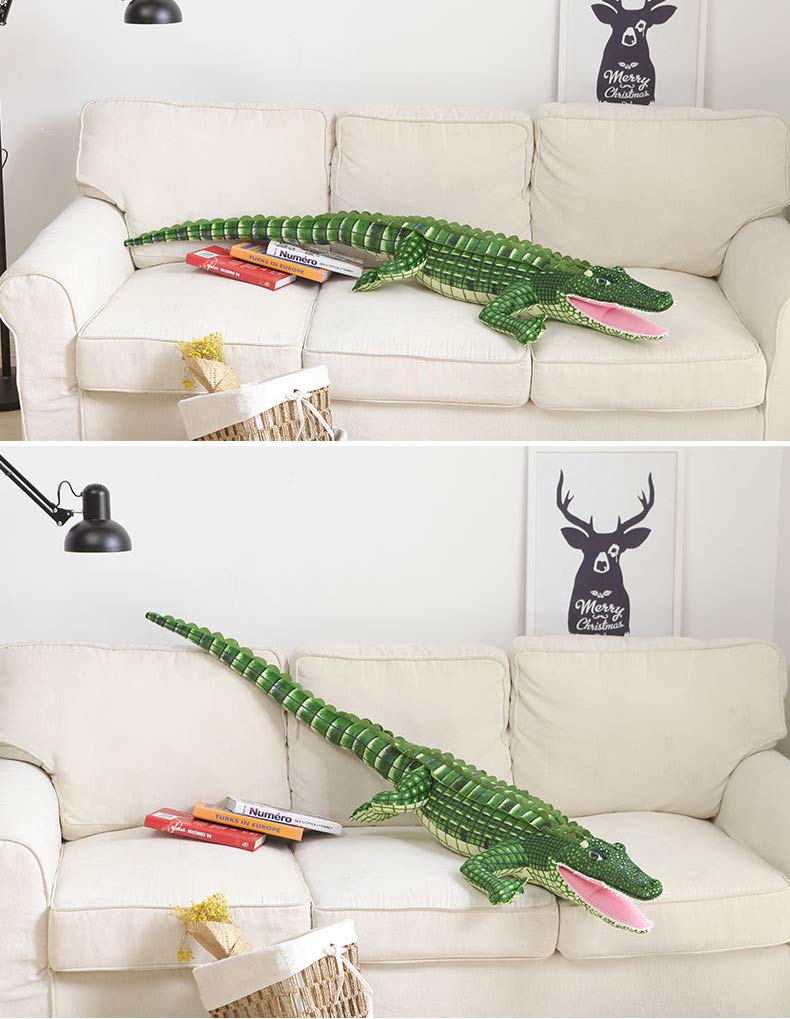 MMTTAO Alligator Plush Toy Realistic Crocodile Stuffed Animal 39 Inch Jumbo Animal Stuffed Soft Plushies Cute Dolls Collection Huggable Pillow Cushion Birthday Gift for Kids Children Boys Girls, 39''