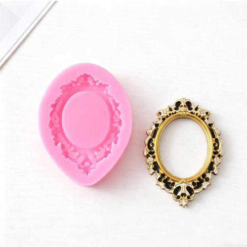 9 PCS Frame Mold Picture Frame Fondant Silicone Molds, Vintage Style Photo Frames Moulds for Cake Decorating Cupcake Topper Chocolate Candy Polymer Clay