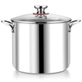 P&P CHEF 12 Quart Stainless Steel Stock Pot with Lid, Large Stockpot for Cooking Pasta Soup, Cookware for Induction Gas Electric Stoves, Visible Lid & Measuring Markings, Dishwasher Safe