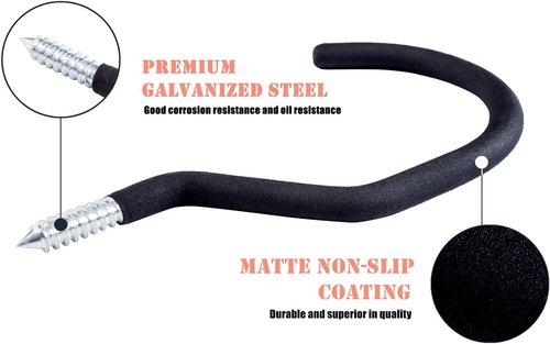 Bike Hooks - Durable Garage Bike Hanger | Pack of 4 Easy Off Wall Mount Hooks