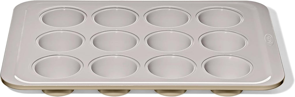 OXO Good Grips 12-Cup Muffin Pan - Non-Stick Pro Ceramic Coated Bakeware for Perfect Biscuits