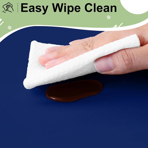 Misaya 84" Round Waterproof Disposable Plastic Tablecloths - 4 Packs of Sturdy, Leakproof Covers for Parties & Picnics | Navy