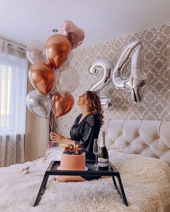 Number 4 Balloon - 40 Inch Silver Foil Balloon for 4th Birthday Party Decorations