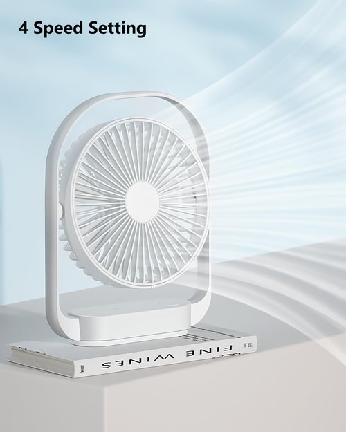 GIIKNEW Magnetic Cruise Ship Approved Fan with LED Light, 4000mAh Battery Operated Portable Fan with 4 Speeds, Magnetically Sticks on Cabin Ceilings and Walls