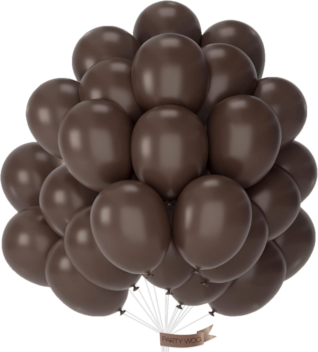 PartyWoo Dark Brown Balloons - 100pcs 12 Inch Latex Helium Balloons for Fall Celebrations