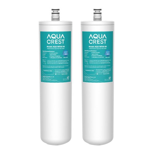 AQUACREST DW80/90 Under Sink Water Filter, Replacement for Aqua-Pure AP-DW80/90, AP-DWS1000, Kohler K-201-NA, Kohler K-202-NA (Pack of 2), Model No. WF60-80/90