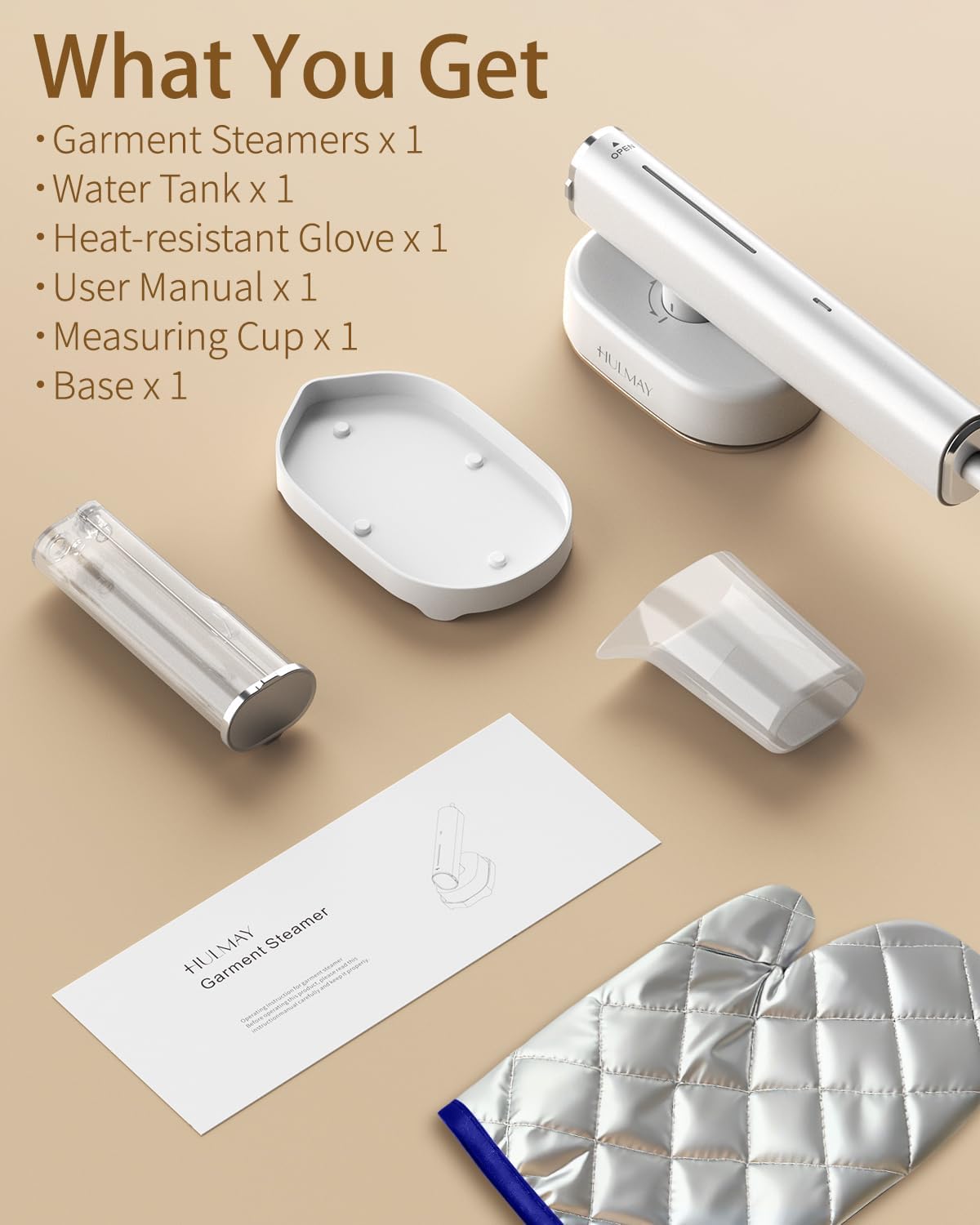Skiennix 2-in-1 Handheld Clothes Steamer - 1200W Fast Wrinkle Removal, Portable & Travel-Friendly - White