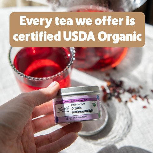 Heavenly Tea Leaves Organic 9 Loose Leaf Tea Sampler Gift Set (Approx. 90 Cups) | Assortment of Black Tea, Green Tea, Herbal Tea | High to No Caffeine | Great Hot or Iced | Premium Assorted Gift Box
