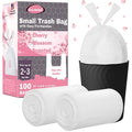 2.6 Gallon Scented Trash Bags with Handles (100 Bags) Small Bathroom Garbage Bags Wastebasket Can Liners for Home Office Bins (Cherry Blossom, 100 ct.)