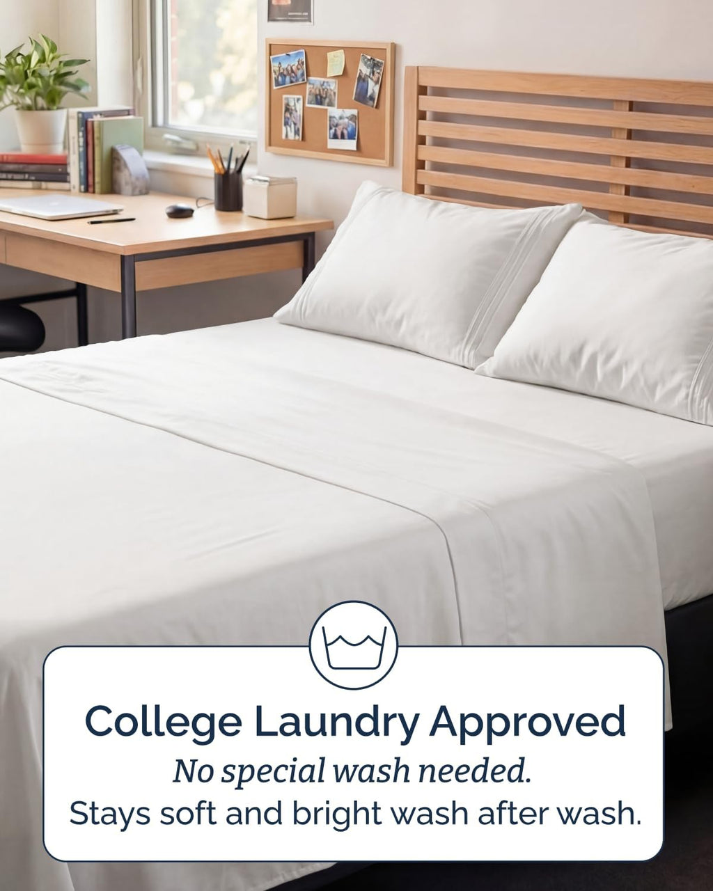 Skiennix Full XL Bed Sheet Set - Soft, Breathable & Cooling 4-Piece Luxury Bedding - Deep Pockets, Antique White